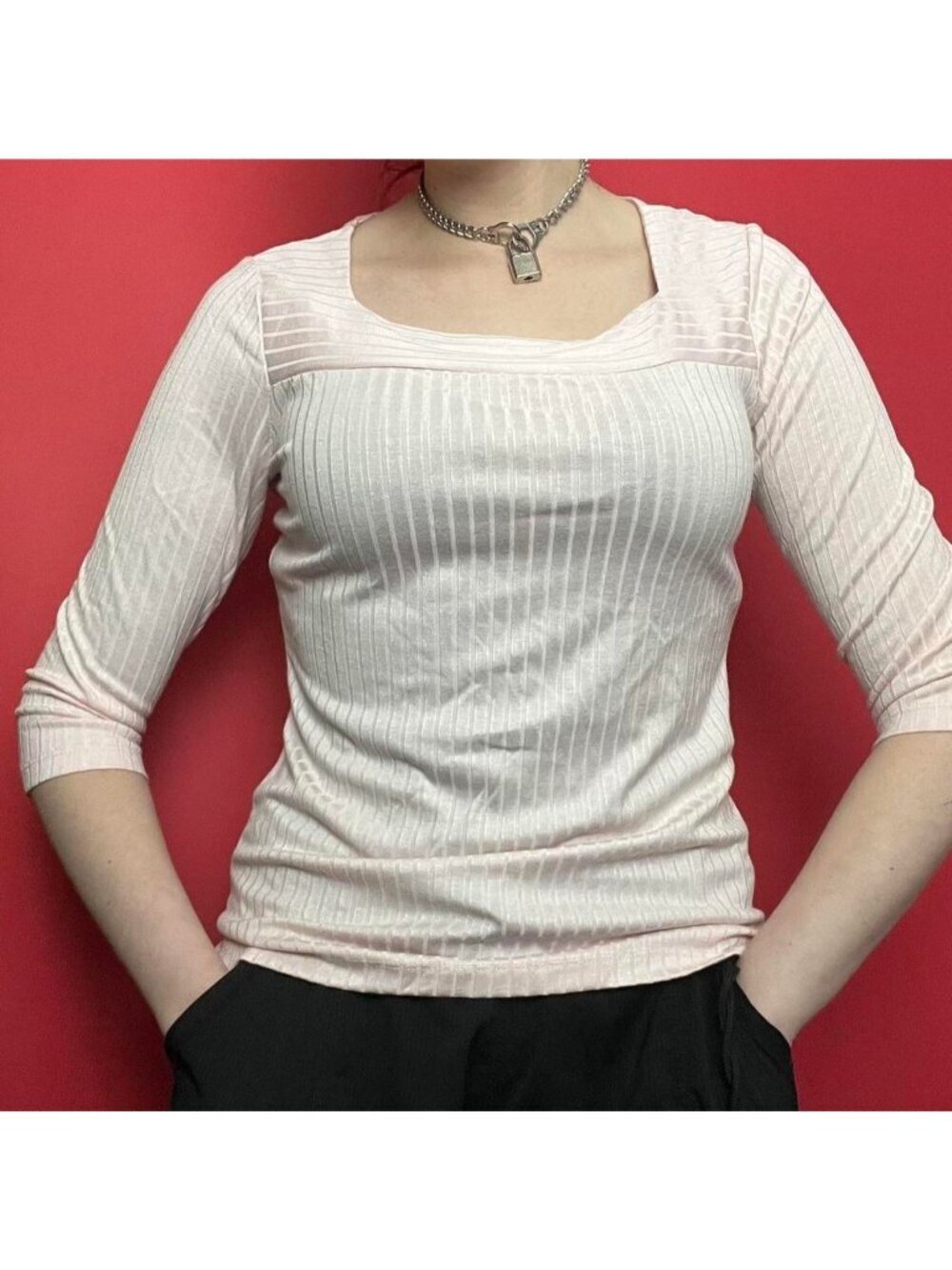 Cleo / pastel pink mid sleeve top 🩷